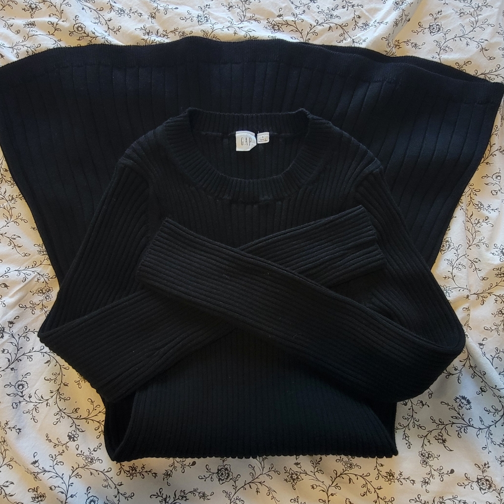 Gap Black Ribbed Dress